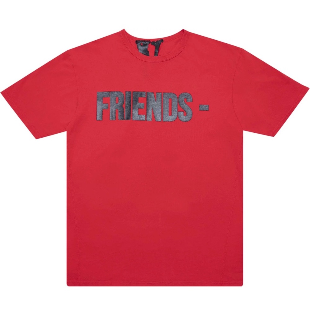 VLONE Friends Red T-shirt with Black Lettering